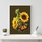 Diamond Painting - Full Round - Sunflower Butterfly A
