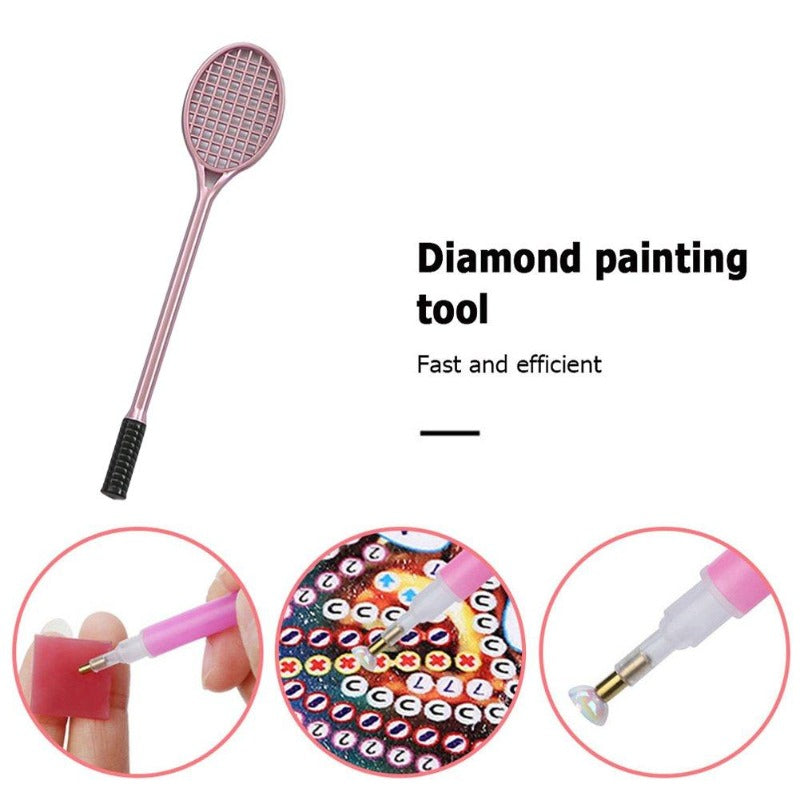 Racket Shape Diamond Painting Point Drill Pen
