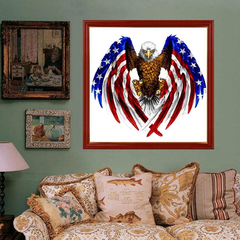 Pintura de diamante - Redondo parcial - Ala de bandera de águila
