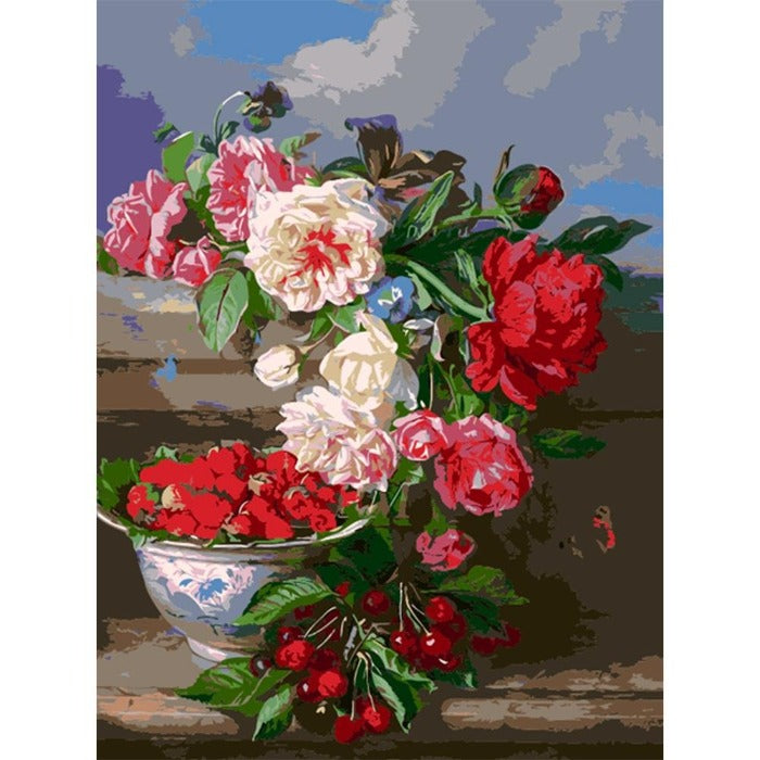 Ornamental Flowers Hand Painted Artwork Canvas Oil Art Picture