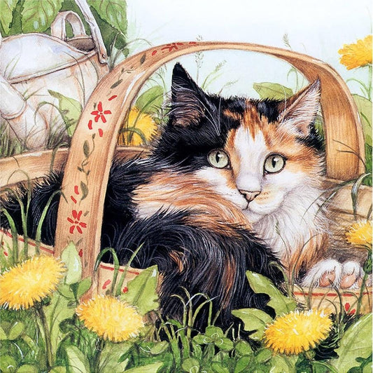 KHYHGT Cat Butterfly 5D Diamond Painting Kits,Full Drill Colorful Cute Cat  Embroidery,DIY Cross Stitch Arts Craft Canvas Wall Decor,13.8 * 13.8 in