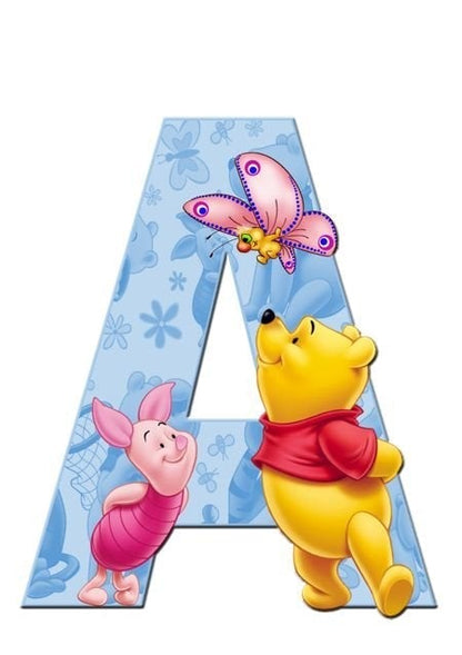 Diamond Paintings Art Full Square Drill Letter A Winnie The Pooh
