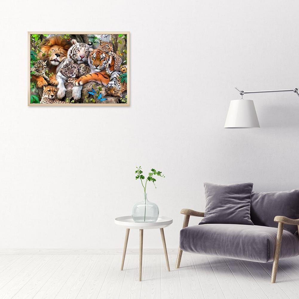 Pintura Diamante - Rodada Completa - Leão Tigre