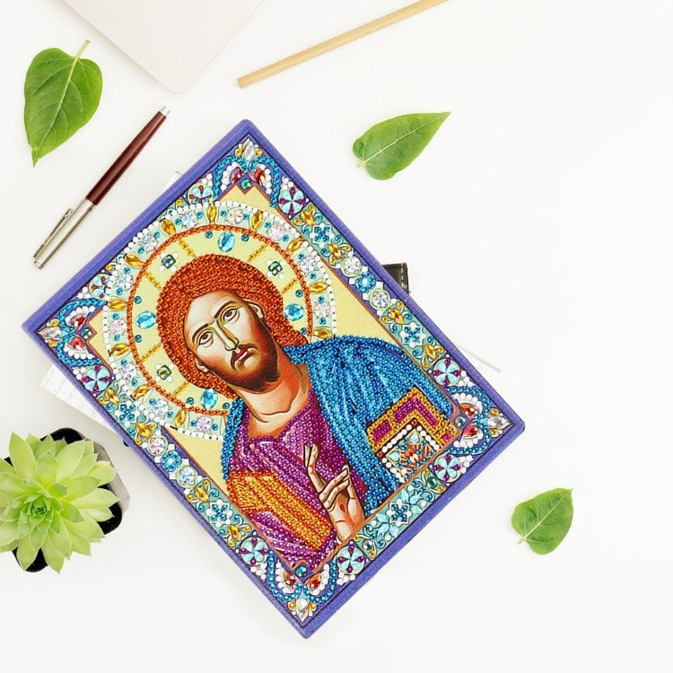 A5 5D Notebook DIY Part Special Shape Rhinestone Diary Book | Jesus