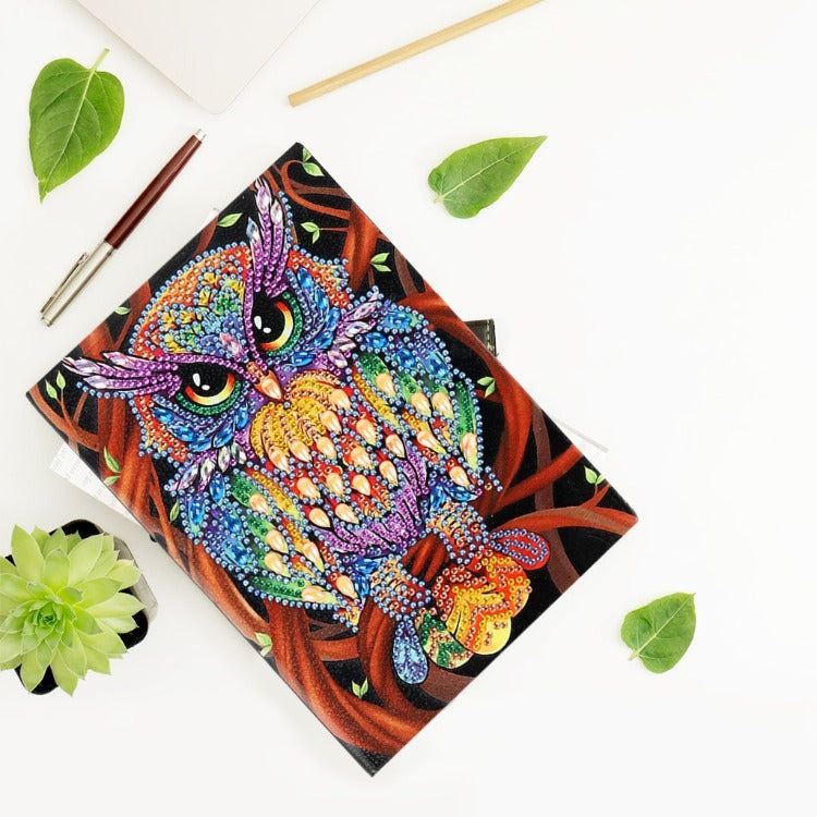 A5 5D Notebook DIY Part Special Shape Rhinestone Diary Book | Owl【diamondpaintingsart】