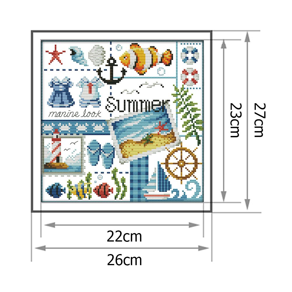 14ct Stamepd Cross stitch - Summer (27*26cm)