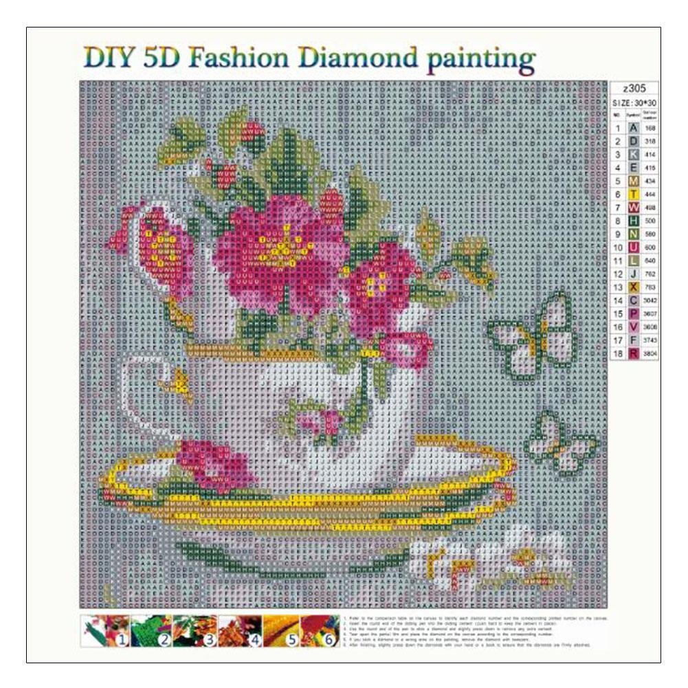 5D DIY Diamond Painting Kit - Full Round - Flowers A