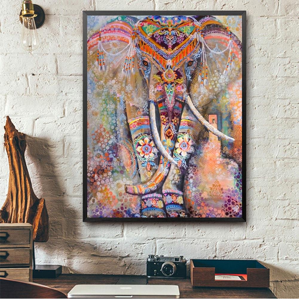 Diamond Painting - Full Round - Colorful Elephant B