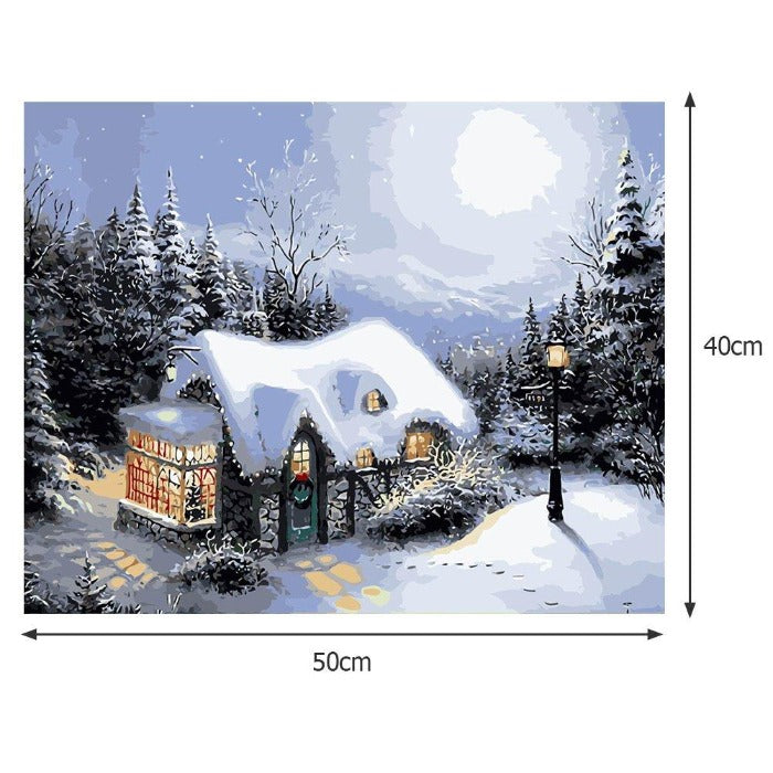Paint By Number Oil Painting Color Drawing Art Picture Beauty Snow