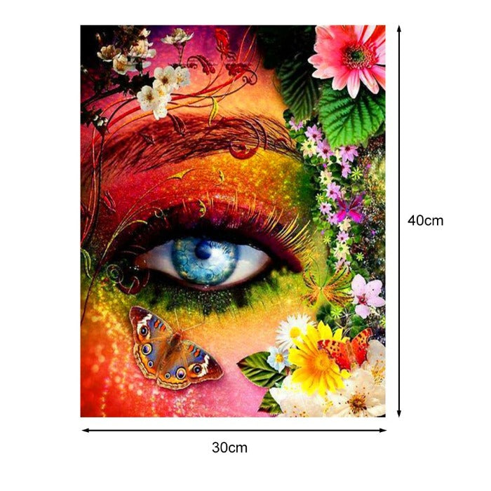 Oil Painting By Number Picture Acrylic Canvas Eye Flowers Wall Art Craft Decor