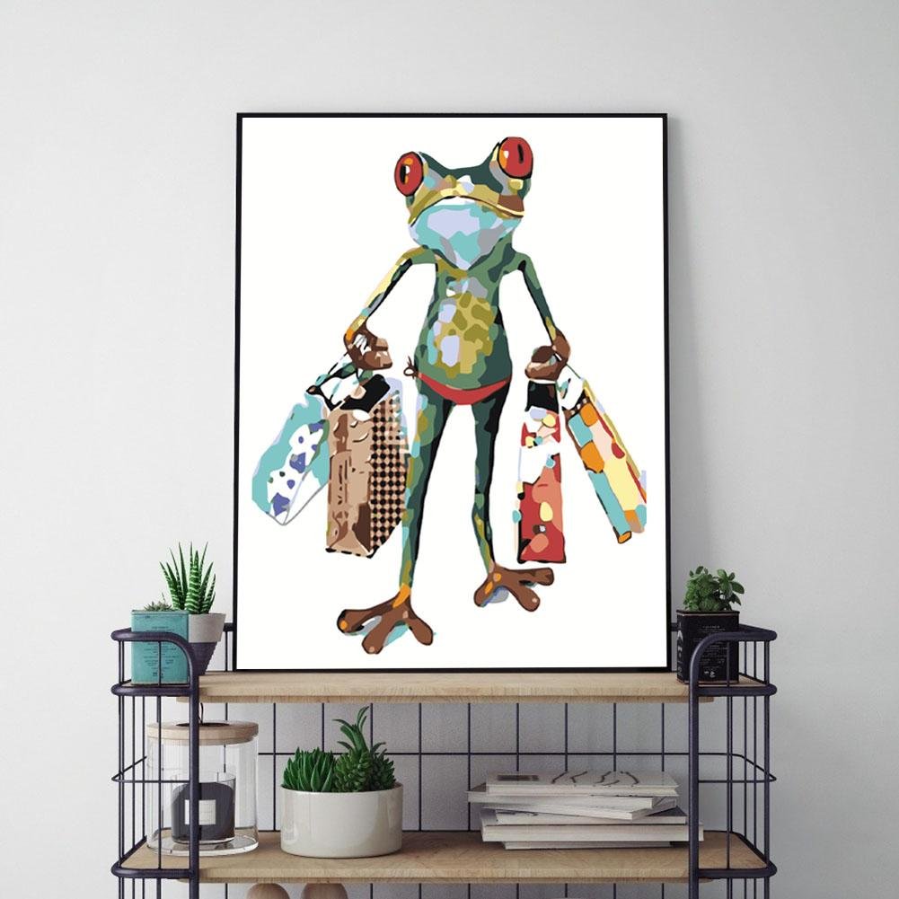 Pintar por Número - Pintura a Óleo - Sapo de Compras (40*50cm)