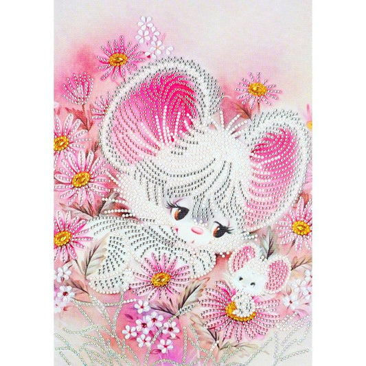 White Mouse 5D DIY Special Shaped Diamond Painting Kits Wall Art Picture