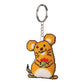 Mouse Stamped Beads Cross Stitch Keychain 