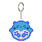 Blue Cat Stamped Beads Cross Stitch Keychain  