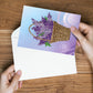 DIY Diamond Painting Greeting Card - Purple Flower