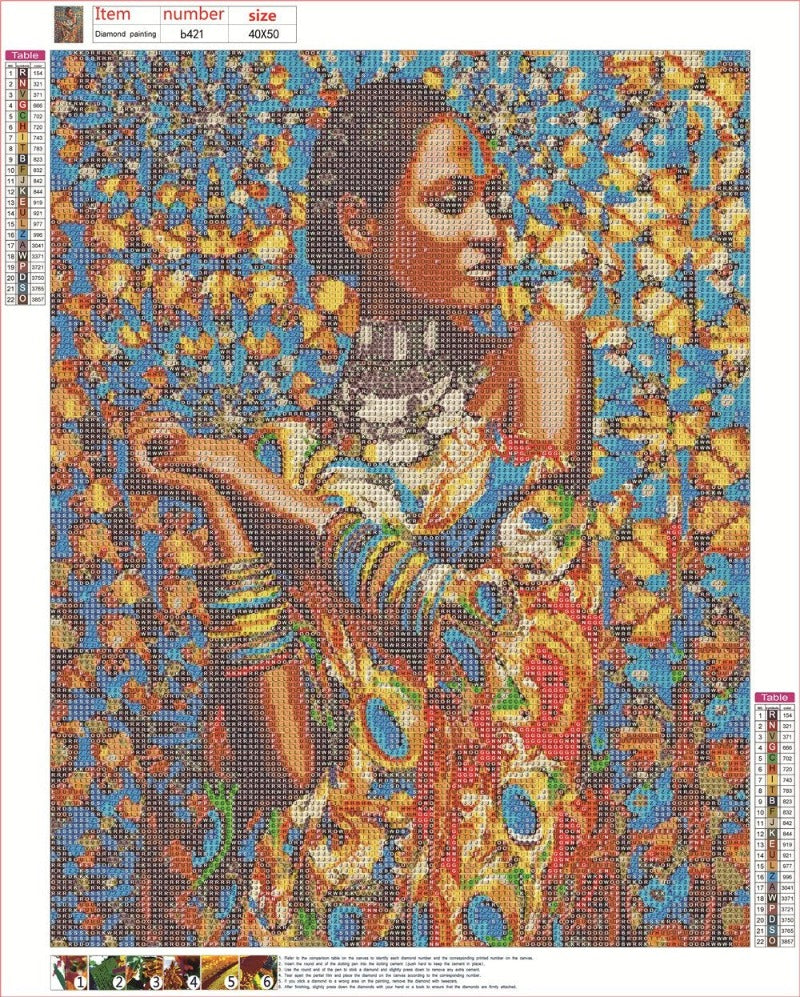 Colorful African woman Full Round Diamond Painting Kits
