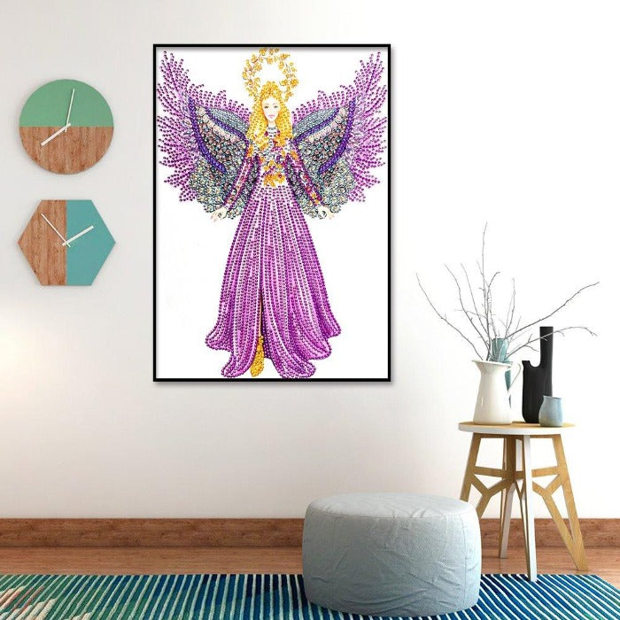 Special Shaped Diamond Painting Purple Angel   Craft