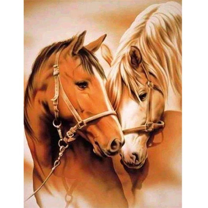Loving Horses Painting By Numbers Hand Painted On Canvas Oil Art Picture