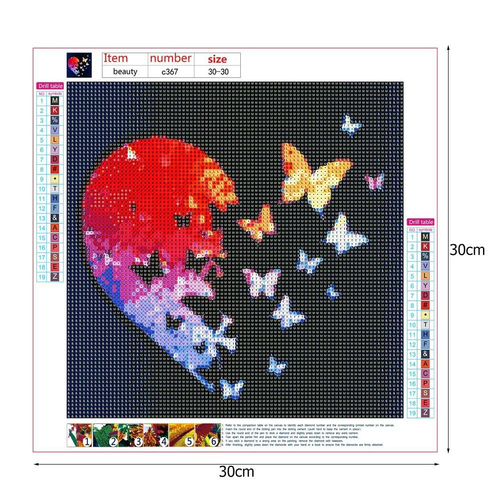 Diamond Painting - Full Round - Heart Butterfly