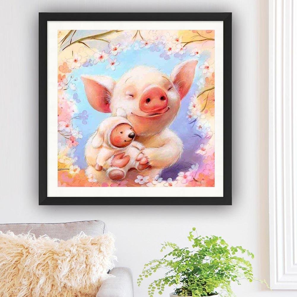 Diamond Painting - Full Square - Lovely Pig