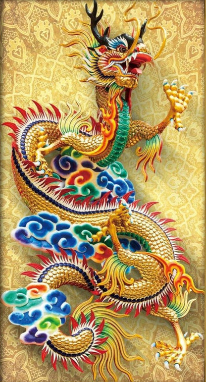 Golden Dragon | Full Round/Square Diamond Painting Kits | 40 x 80cm | 50 x 100cm