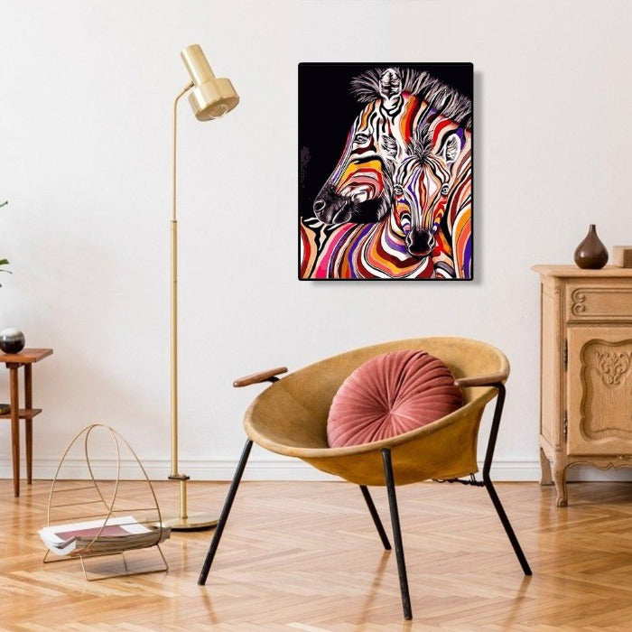 DIY Oil Painting By Numbers Zebra Canvas Coloring Drawing Modern Wall Art