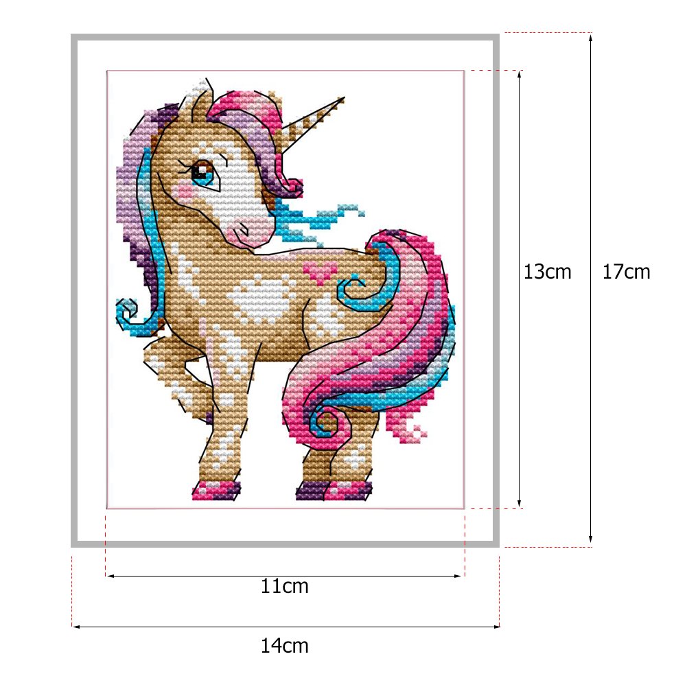 14ct Stamped Cross Stitch - Unicorn (14*17cm)
