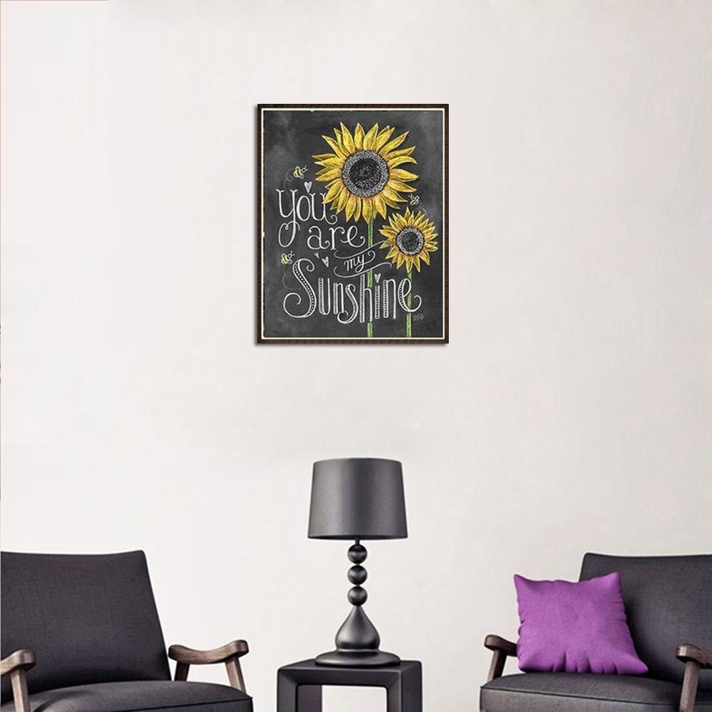 Diamond Painting - Full Round - Sunflower Blackboard