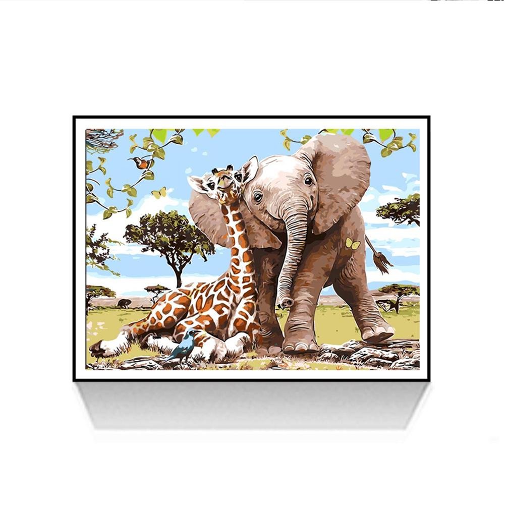 Pintura de diamante - Ronda completa - Elefante encantador
