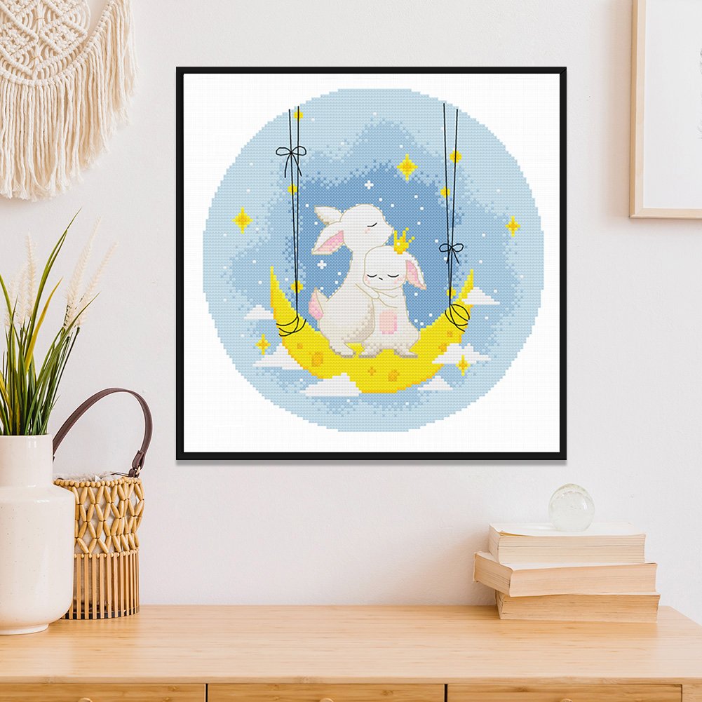 11ct Stamped Cross Stitch - Moon Rabbit ( 37*37cm)