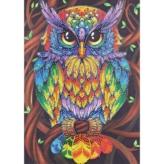 Colorful Owl Crystal Rhinestone 5D Diamond Painting (Part Drill)