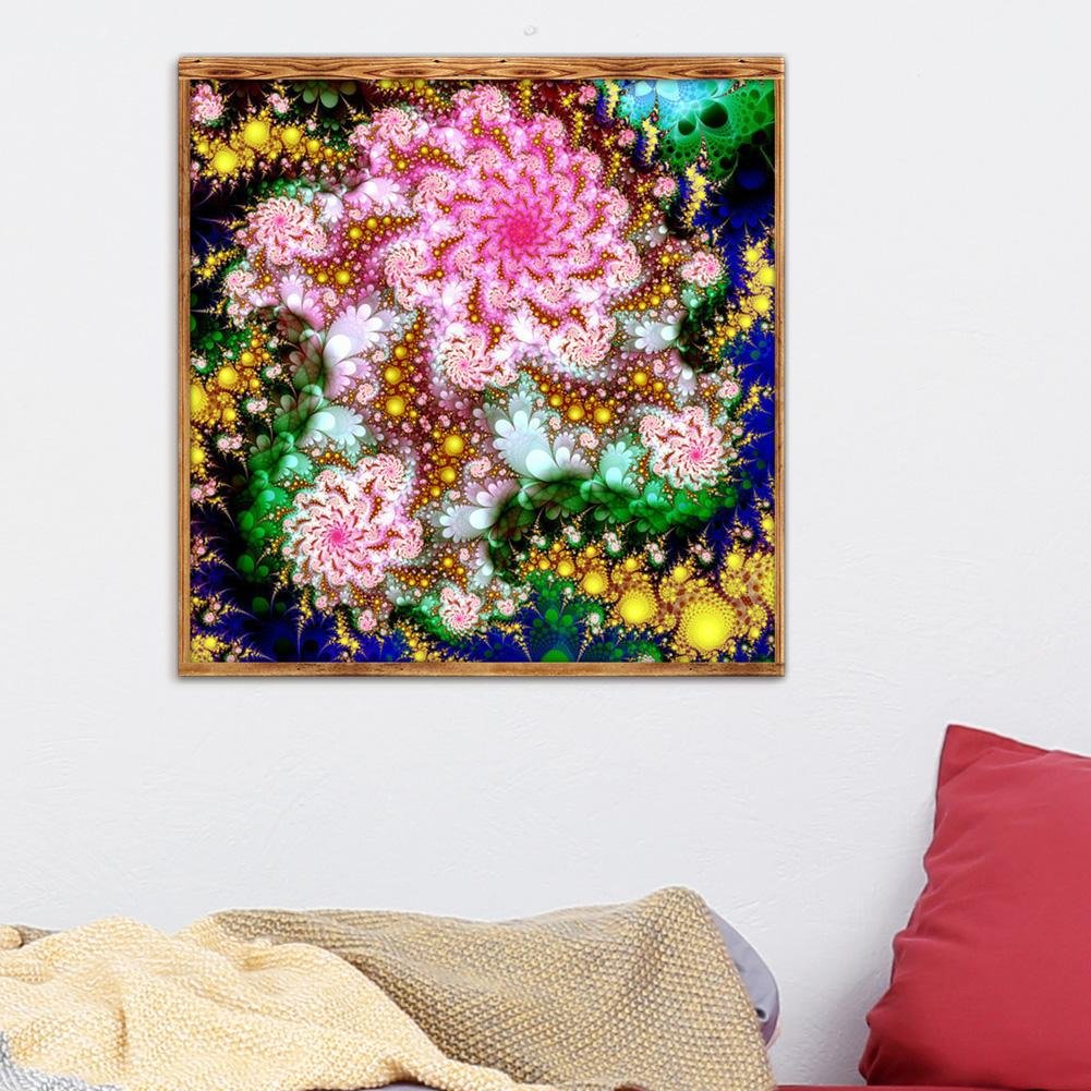 Diamond Painting - Full Round - Pink Abstract Flower