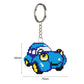 Stamped Beads Cross Stitch Keychain Blue Car  