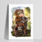 Kit de pintura de diamante DIY 5D - rodada completa - macaco gato