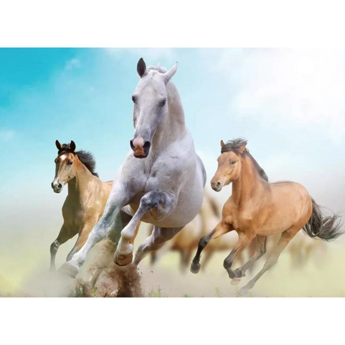 Galloping Horses Hand Painted Canvas Oil Art Picture Craft Home Wall