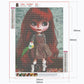 Kit de pintura diamante DIY 5D - redondo completo - boneca de cabelo comprido