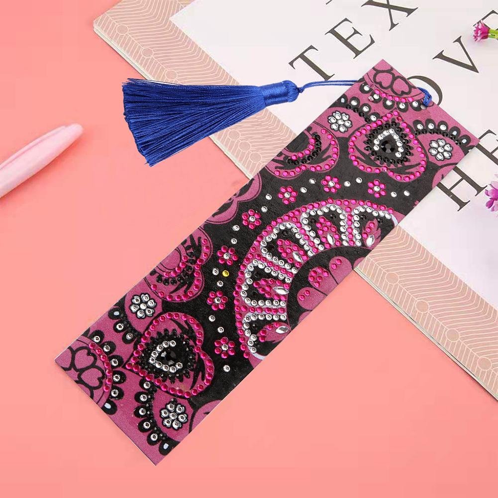 DIY Mandala Special Shape Diamond Painting Creative Leather Tassel Bookmark
