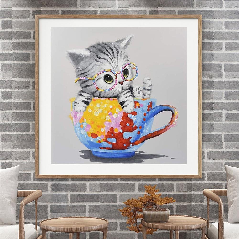 Diamond Painting - FUll Round - Cup Cat