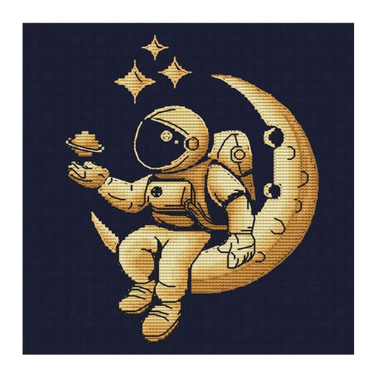 11ct Stamped Cross Stitch Astronaut Character (40*50cm)
