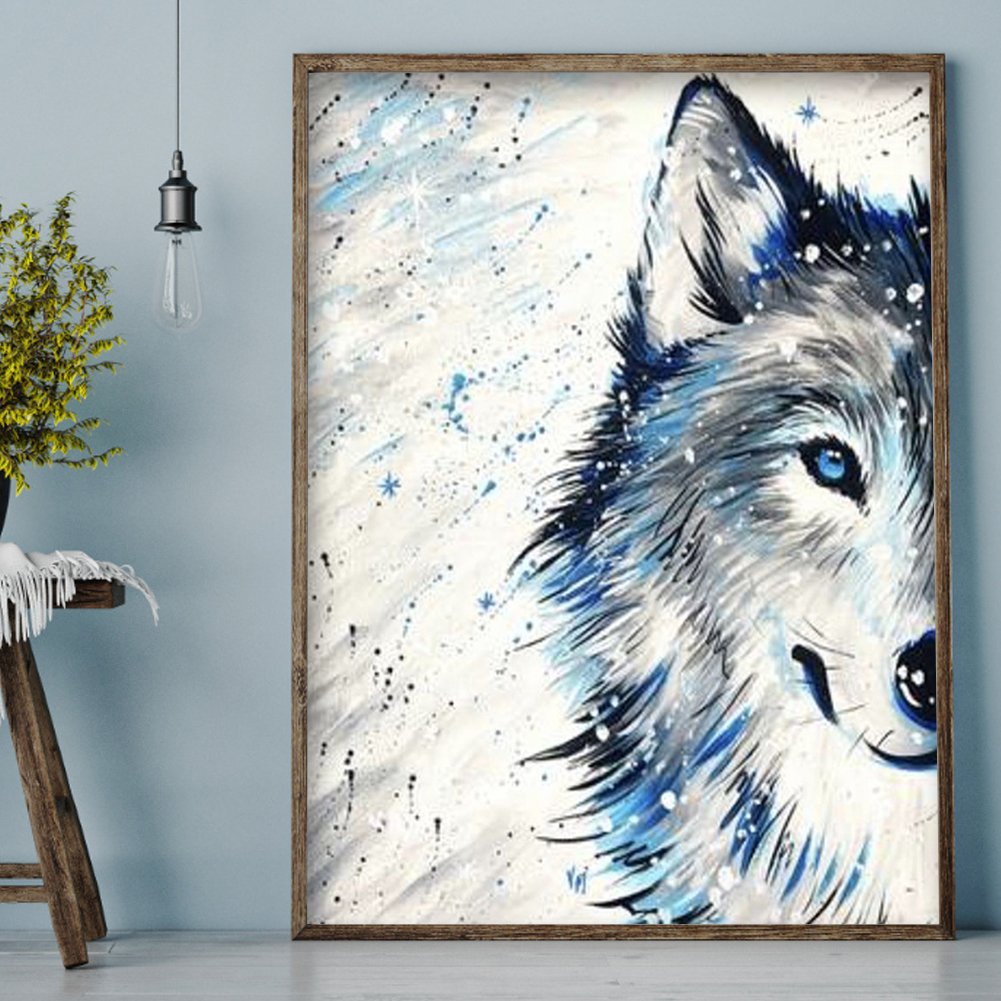 Ponto cruz estampado 11ct - Lobo de inverno (40*50cm)