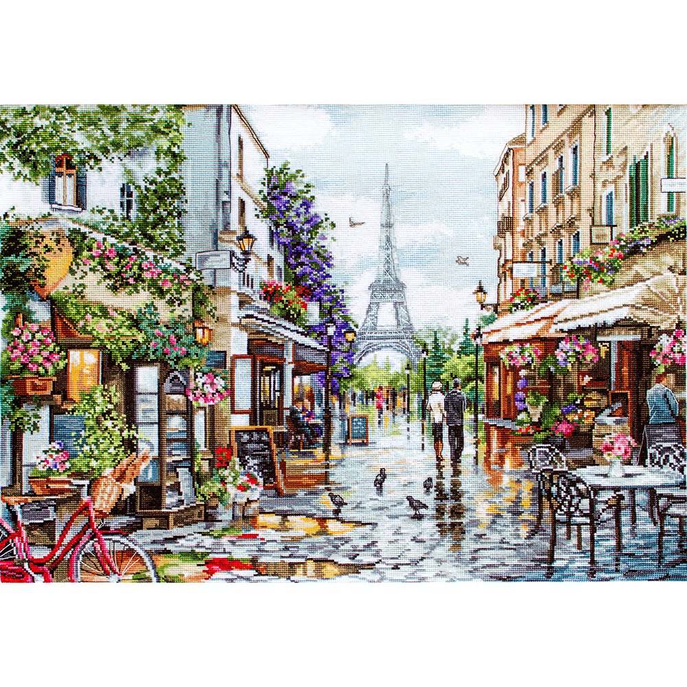 11ct Stamped Cross Stitch Paris Street (50*40cm)