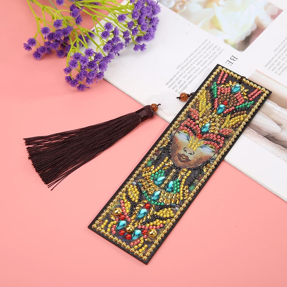 DIY Special Shaped Diamond Painting Leather Tassel Bookmark Creative Gift