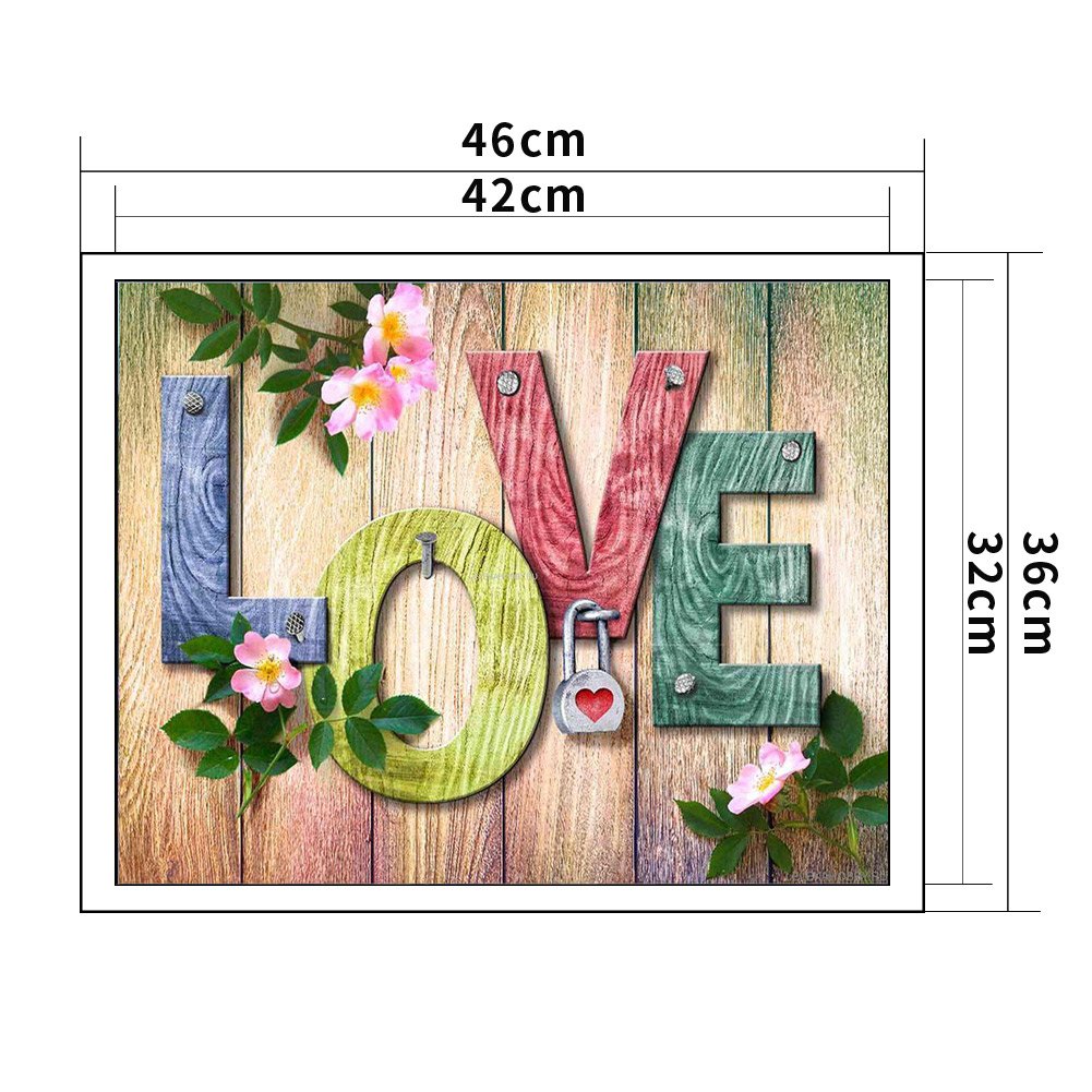 11ct Stamped Cross Stitch - Letters Love(46*36cm)