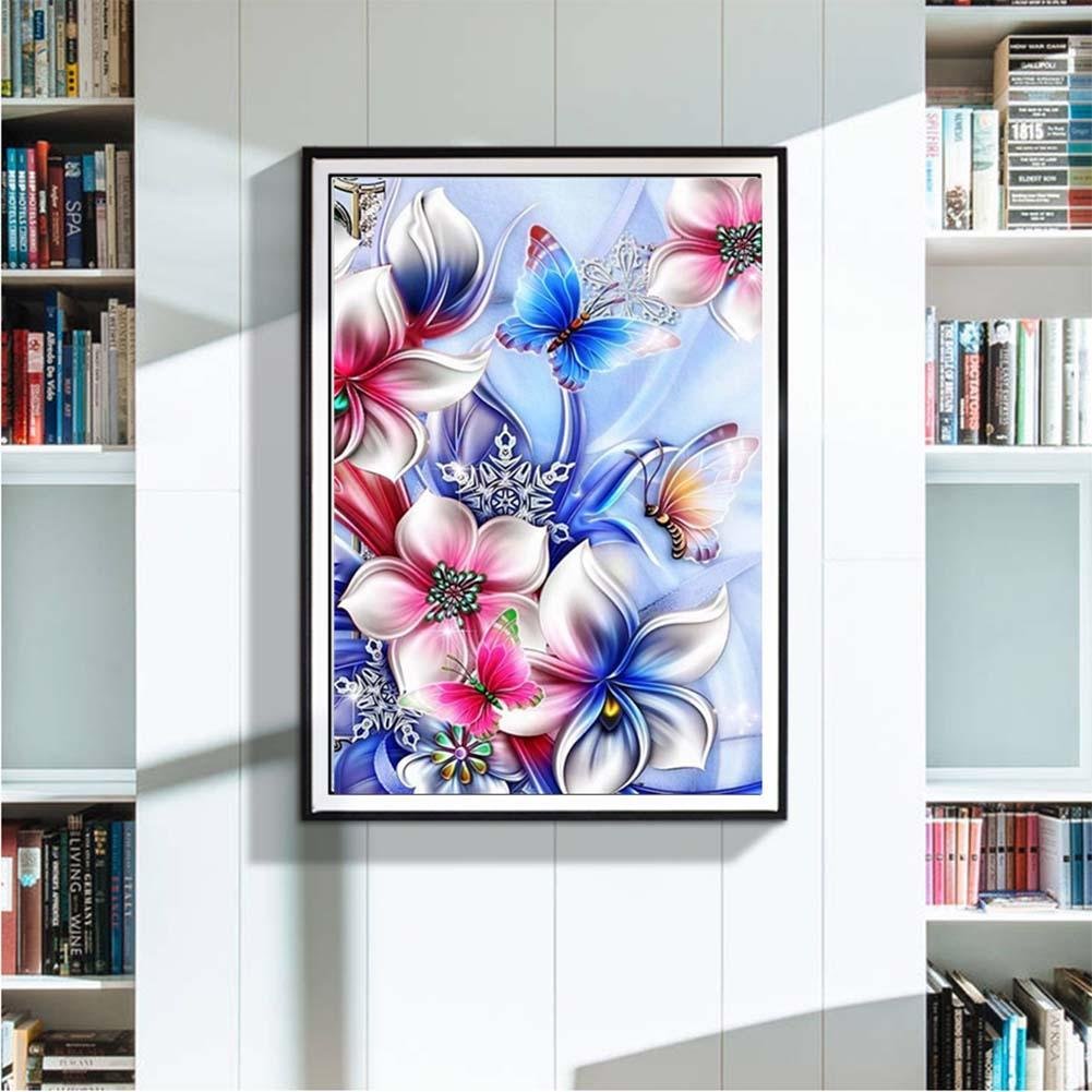 Diamond Painting - Full Round - Flower Butterfly H