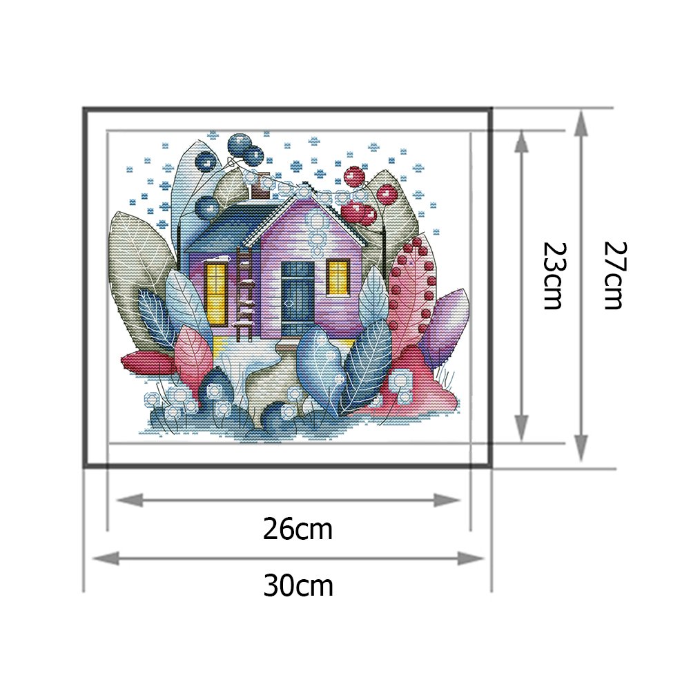 14ct Stamped Cross Stitch - Winter Magic House (30*27cm)