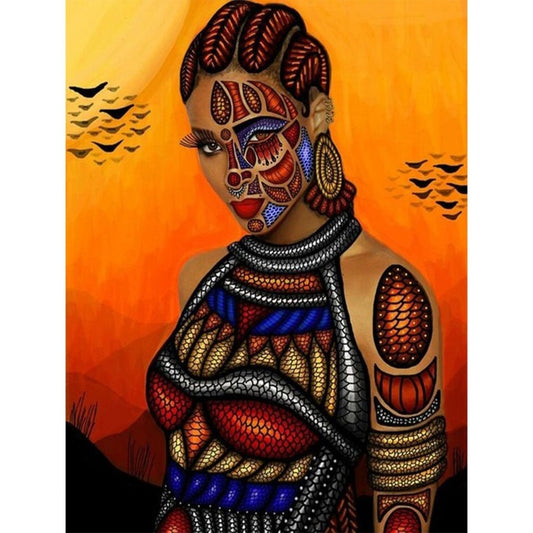 Round Beads Painting Kits African Tattoo Face Women