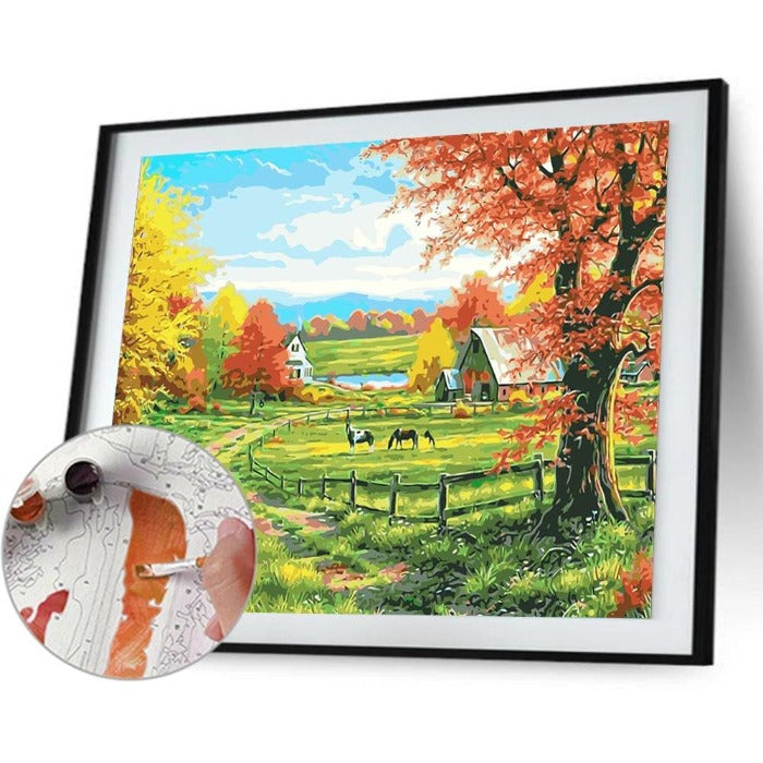 Oil Painting By Numbers Kits Countryside Art Canvas Picture Home Decor