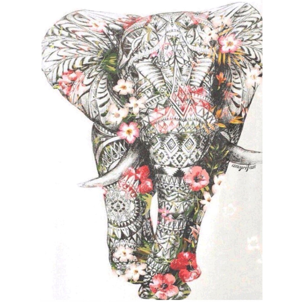 5D Diy Diamond Painting Kit Full Round Beads Elephant