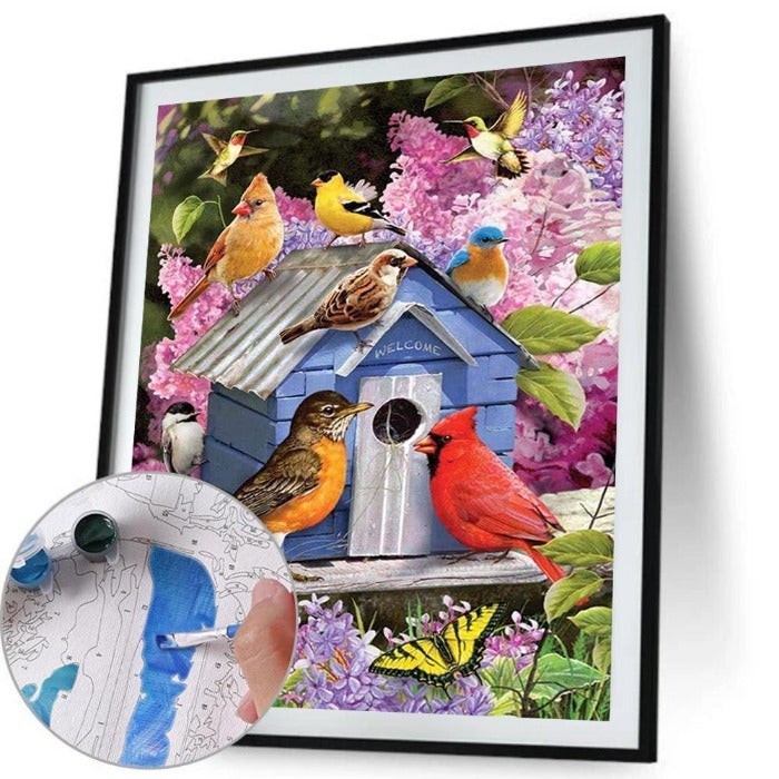 Paint By Number Oil Painting Home Wall Decor Bird House (40*50cm)