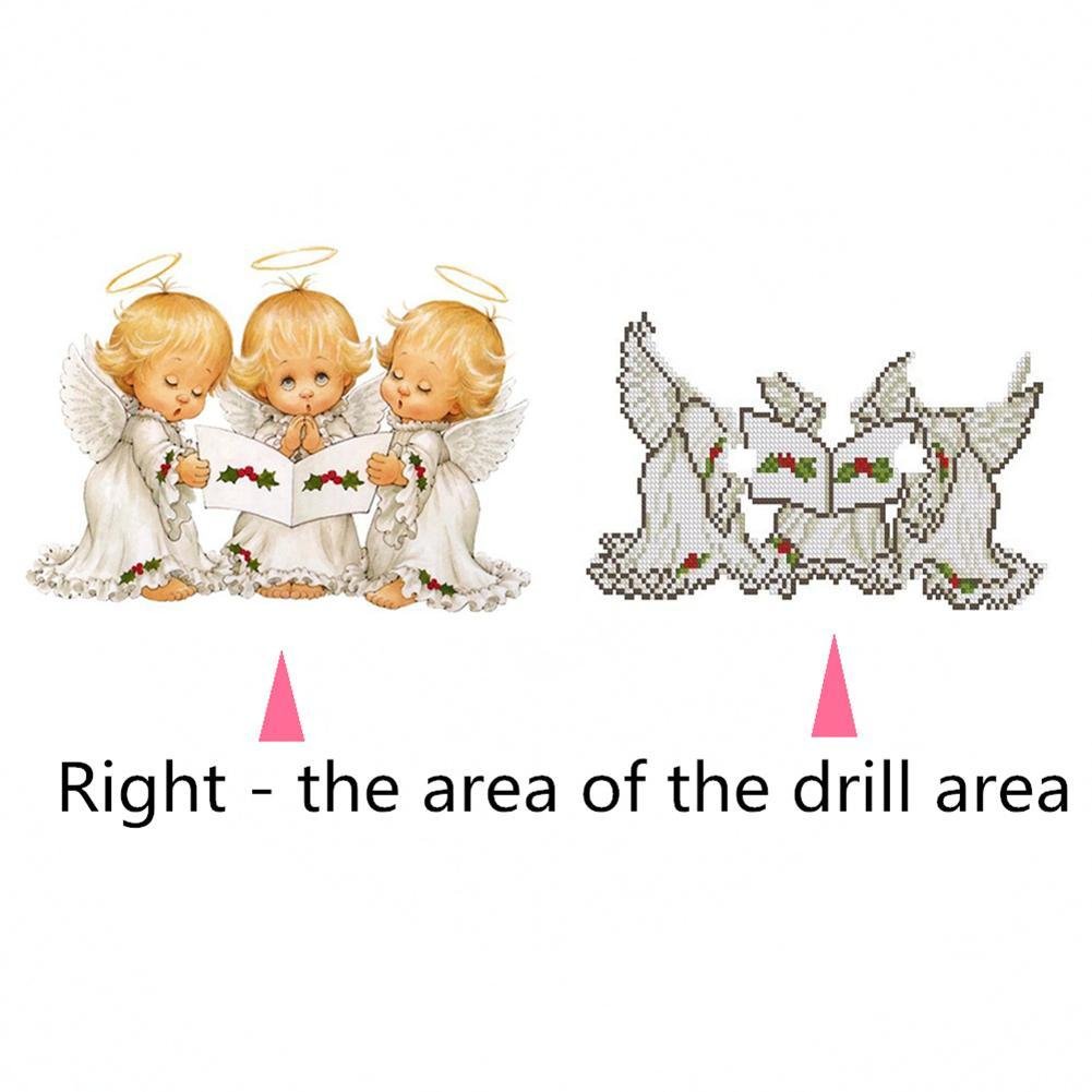 5D DIY Diamond Painting Kit - Partial Round - Three Little Angels